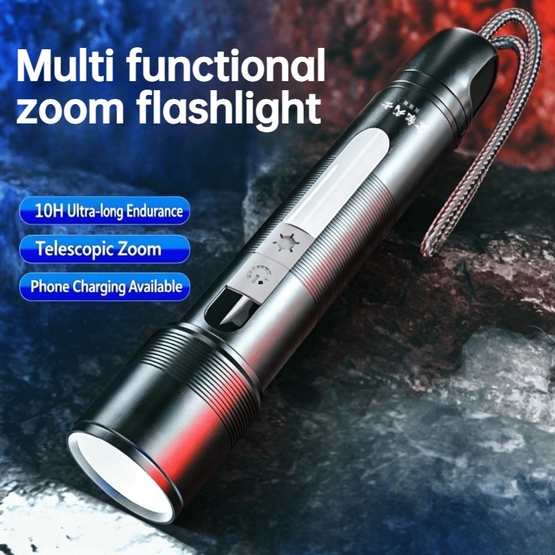 Outdoor Power For Camping - Multi Functional LED Flashlight Zoomable COB