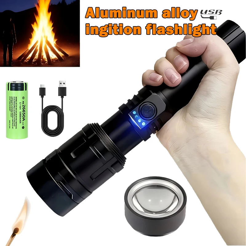 Outdoor Power For Camping - Ultra Powerful Flashlight Concentrating Ignition Flashlight