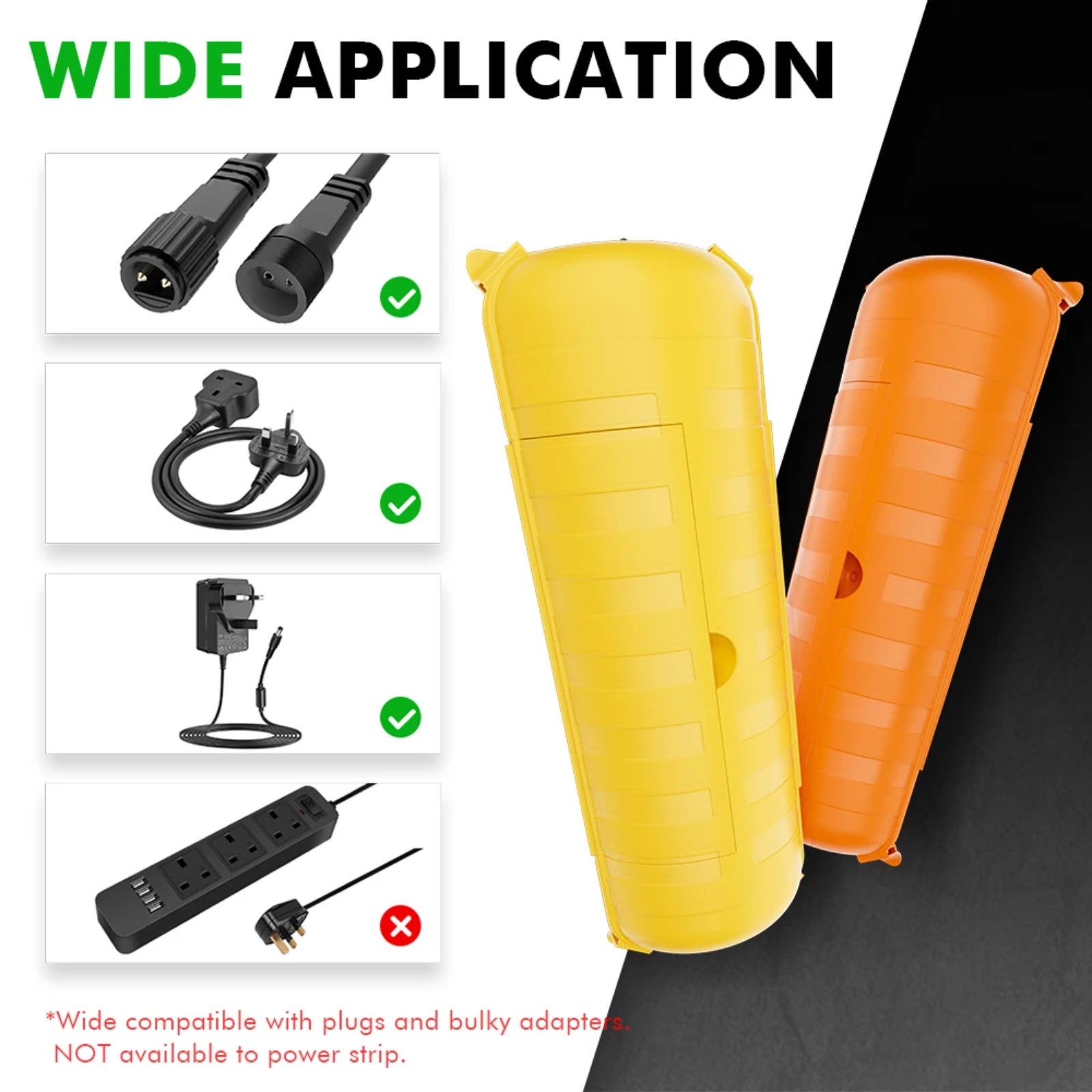 Extension Cord Outdoor - IP44 Outdoor Extension Cord Cover 29x11x7.5cm