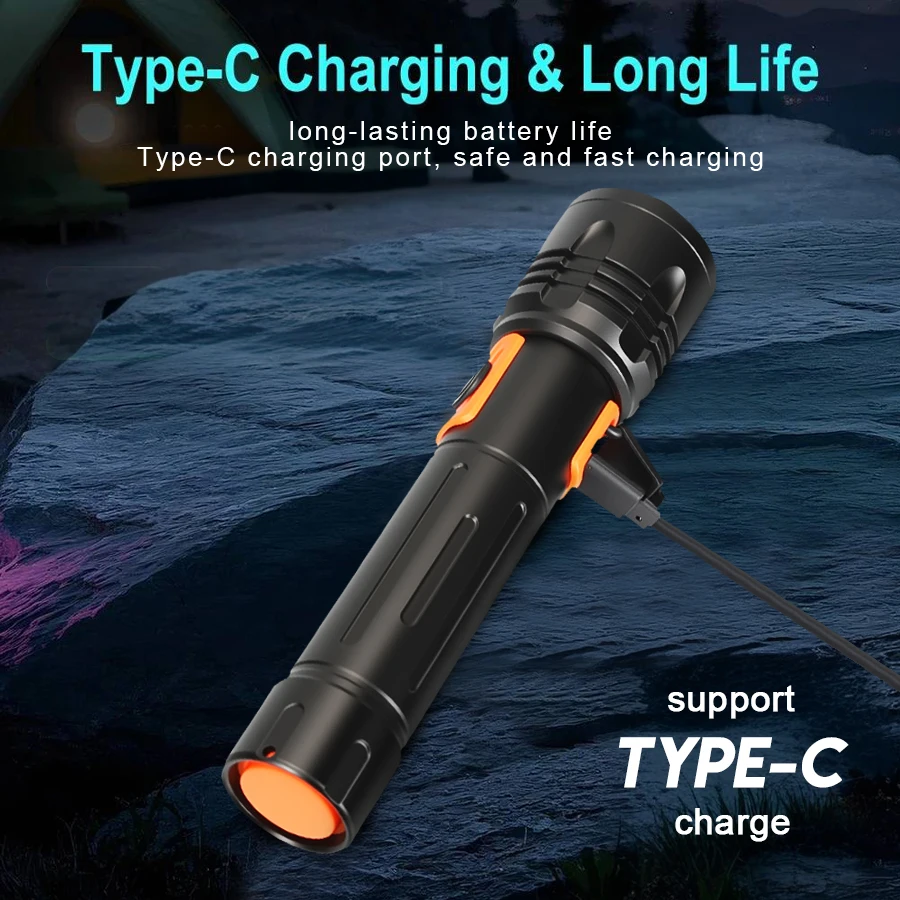 High Power LED Flashlight USB  - огляд і ціна Outdoor Power For Camping