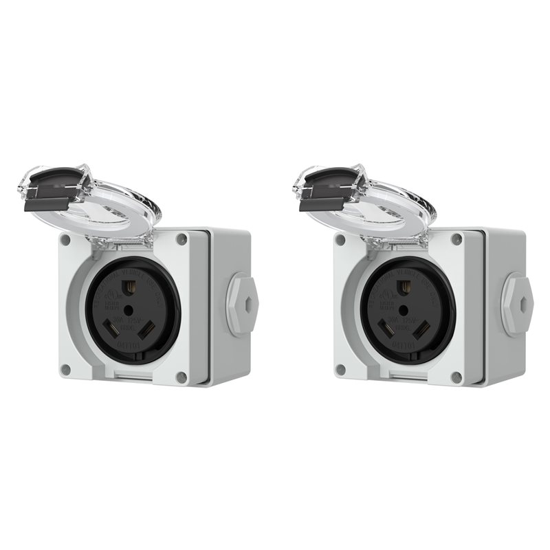 2X 30Amp Power Outlet Box,125V - огляд і ціна Outdoor Power Receptacle