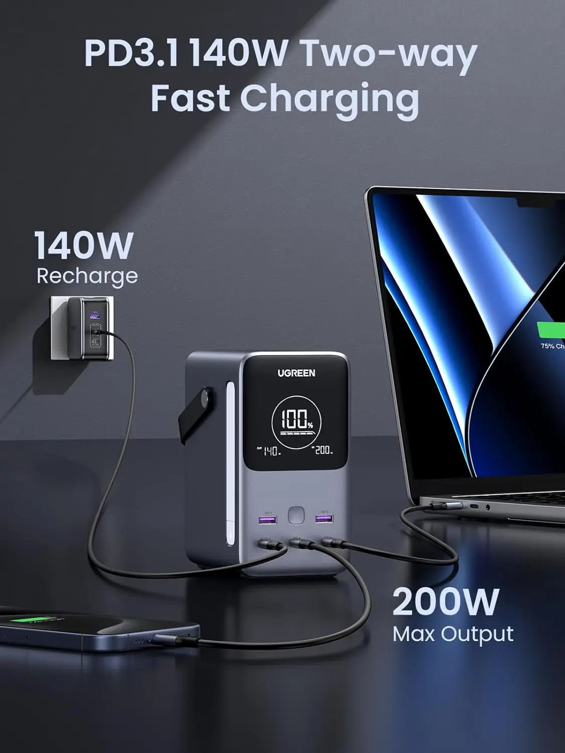UGREEN 300W 48000mAh Portable  - огляд і ціна Ugreen Outdoor Power Bank