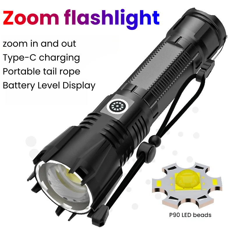 High-power P90 LED Flashlight  - огляд і ціна Outdoor Power For Camping
