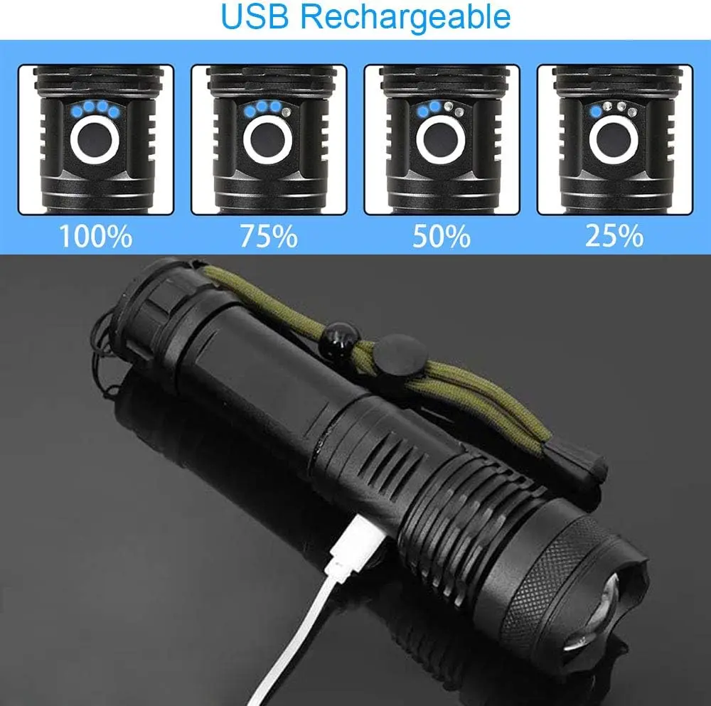 High Power LED Flashlight Rech - огляд і ціна Outdoor Power For Camping