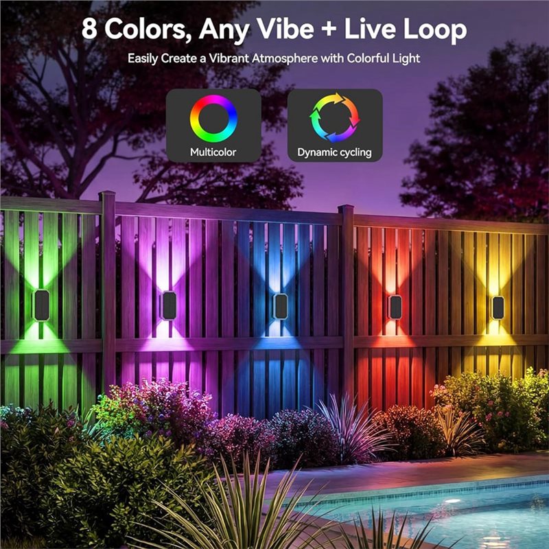 AB66-6PCS RGB Solar Fence Ligh - огляд і ціна Outdoor Power Direct